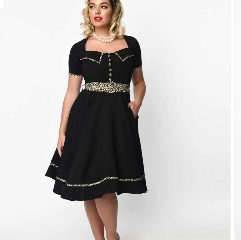 Black & Leopard Yael Swing Dress